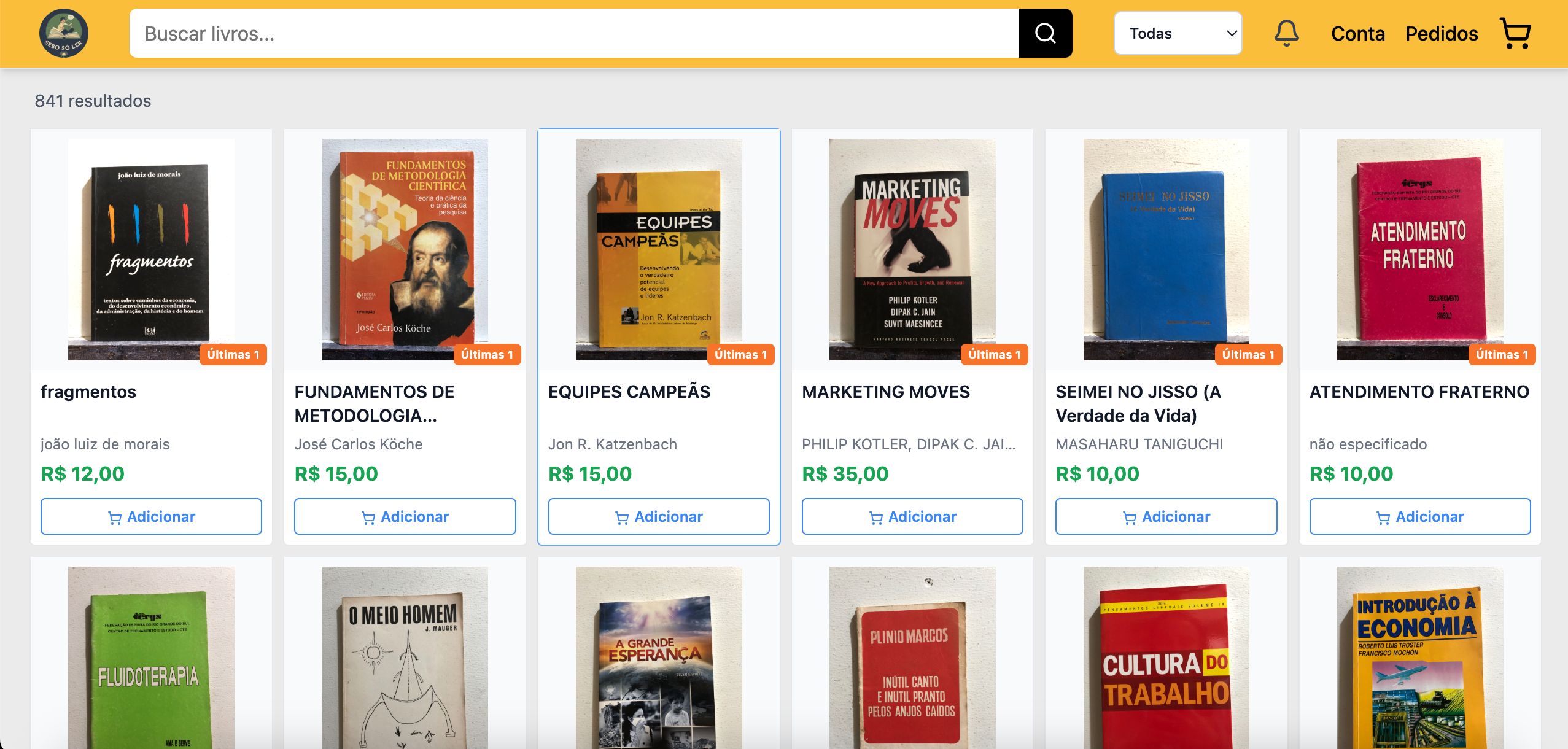 Destaques Sebo Só Ler